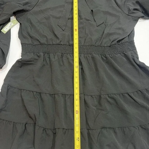 NINE EIGHT NEW YORK Sz 3X Black Mock Neck, Peasant, Tiered Women's Dress - Picture 8 of 8